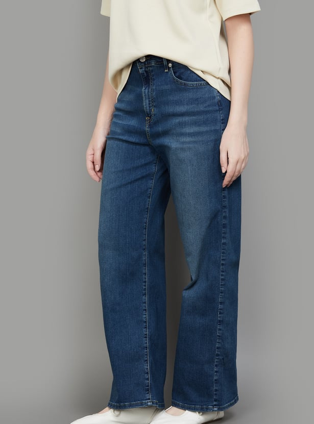 LEVI'S Dark Wash High Rise Wide Leg Jeans