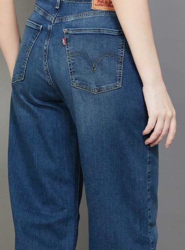 LEVI'S Dark Wash High Rise Wide Leg Jeans
