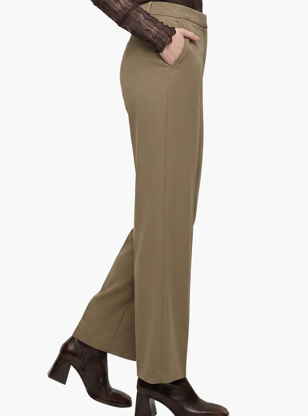 VERO MODA Solid Straight Fit Trousers