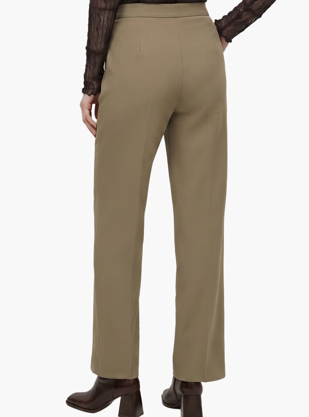 VERO MODA Solid Straight Fit Trousers