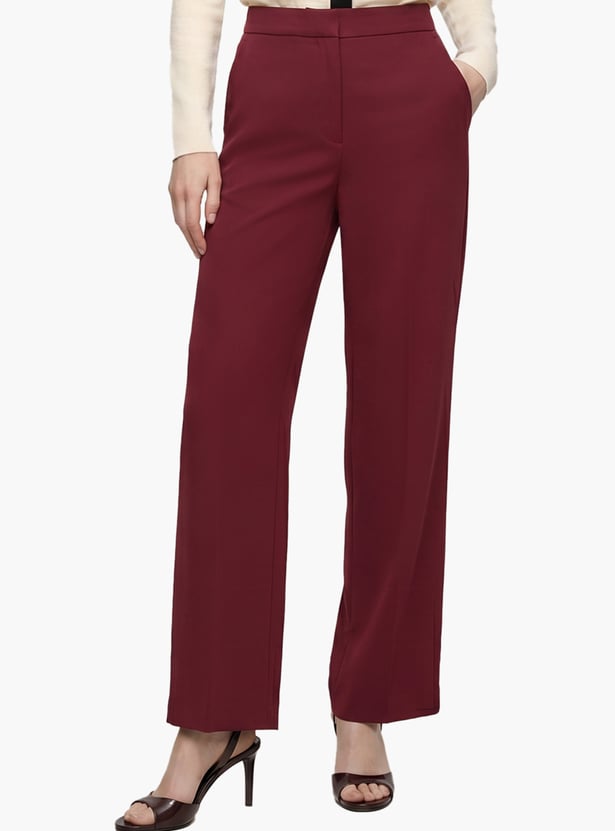 VERO MODA Solid Straight Fit Trousers