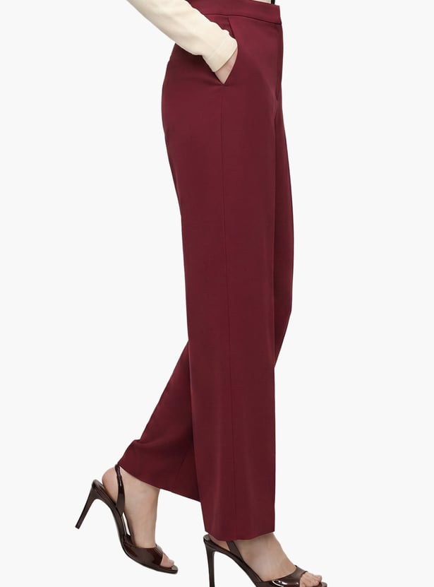 VERO MODA Solid Straight Fit Trousers