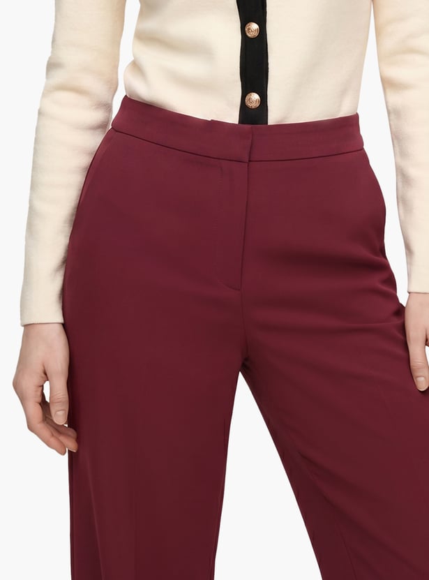 VERO MODA Solid Straight Fit Trousers