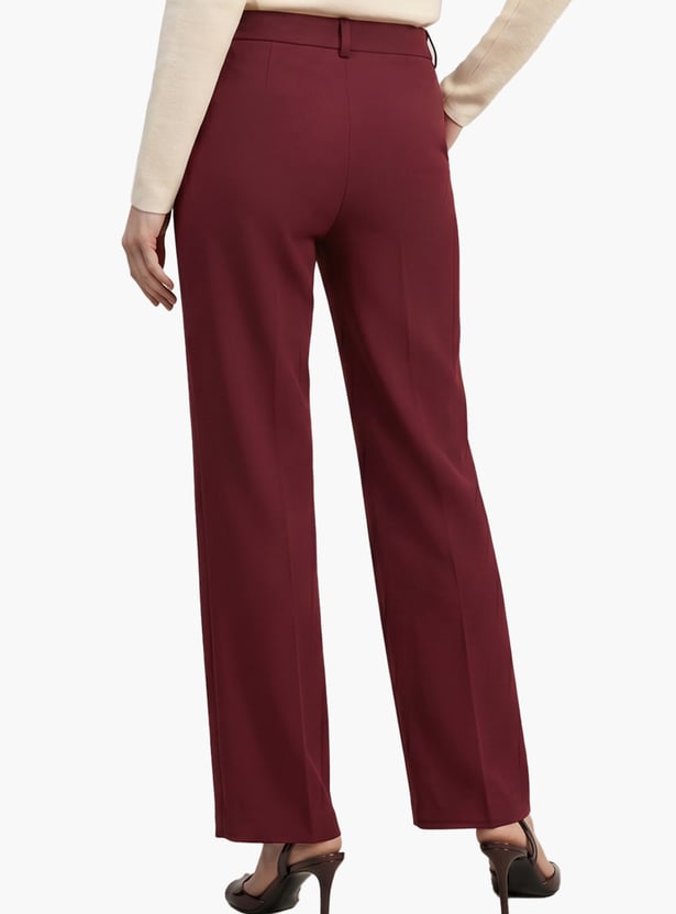 VERO MODA Solid Straight Fit Trousers