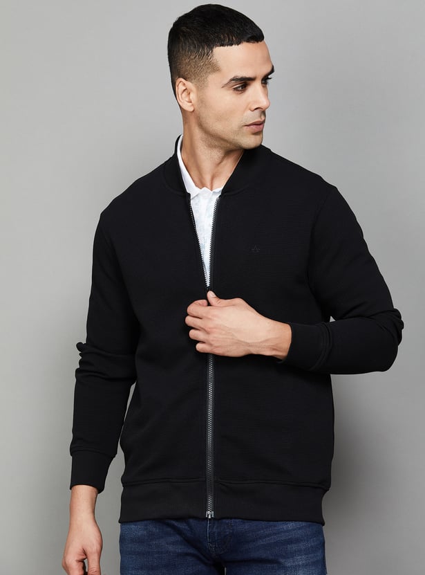ARROW SPORT Textured Zip-Up Sweatshirt