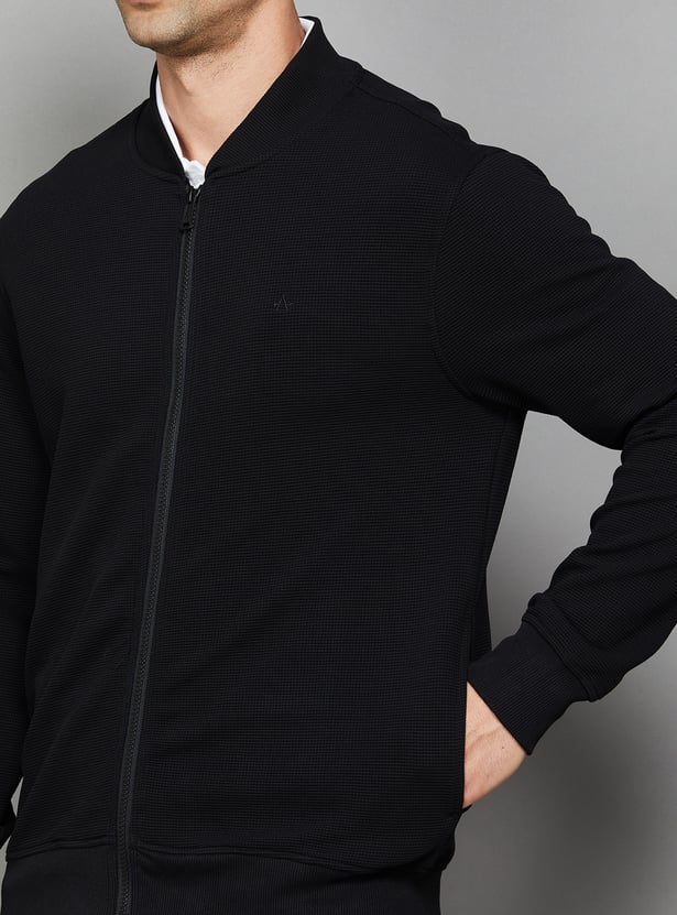 ARROW SPORT Textured Zip-Up Sweatshirt
