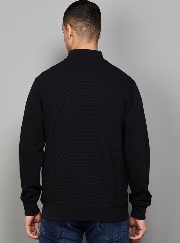 ARROW SPORT Textured Zip-Up Sweatshirt