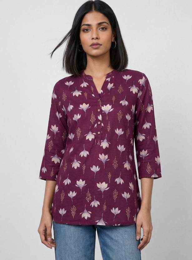 MELANGE Floral Print Short Kurti