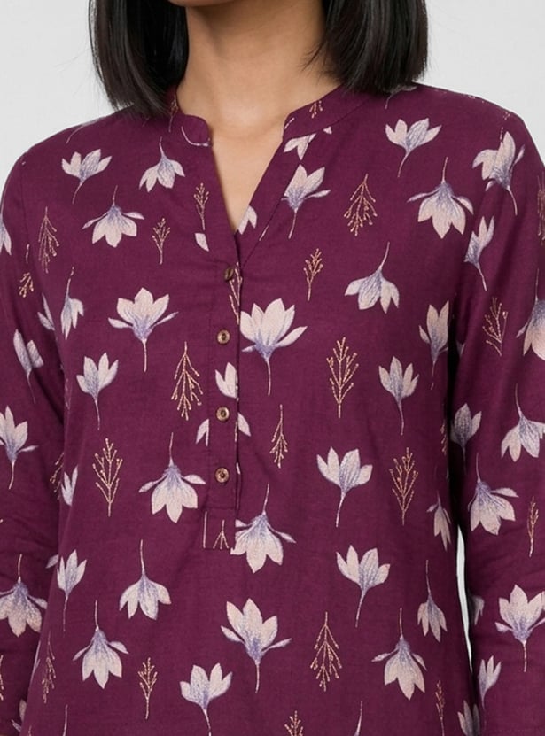 MELANGE Floral Print Short Kurti