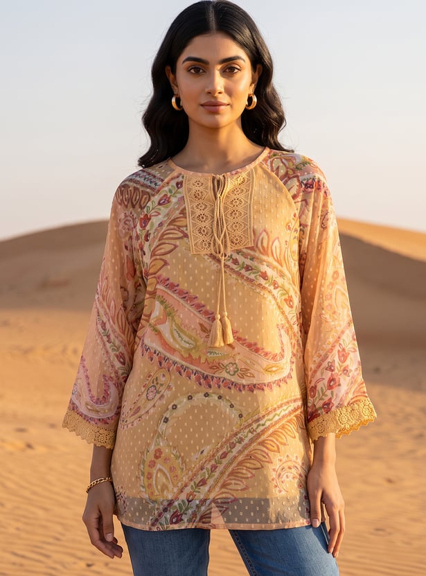 W Paisley Print Top