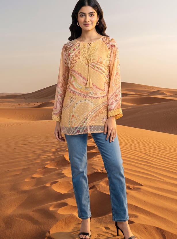 W Paisley Print Top
