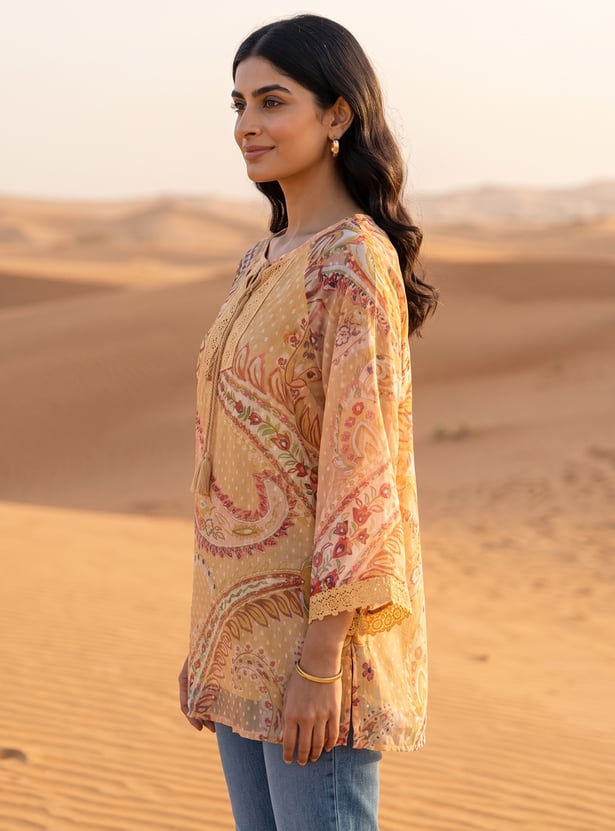 W Paisley Print Top