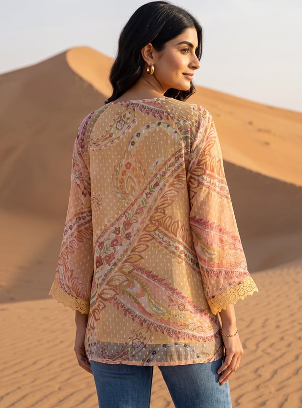 W Paisley Print Top