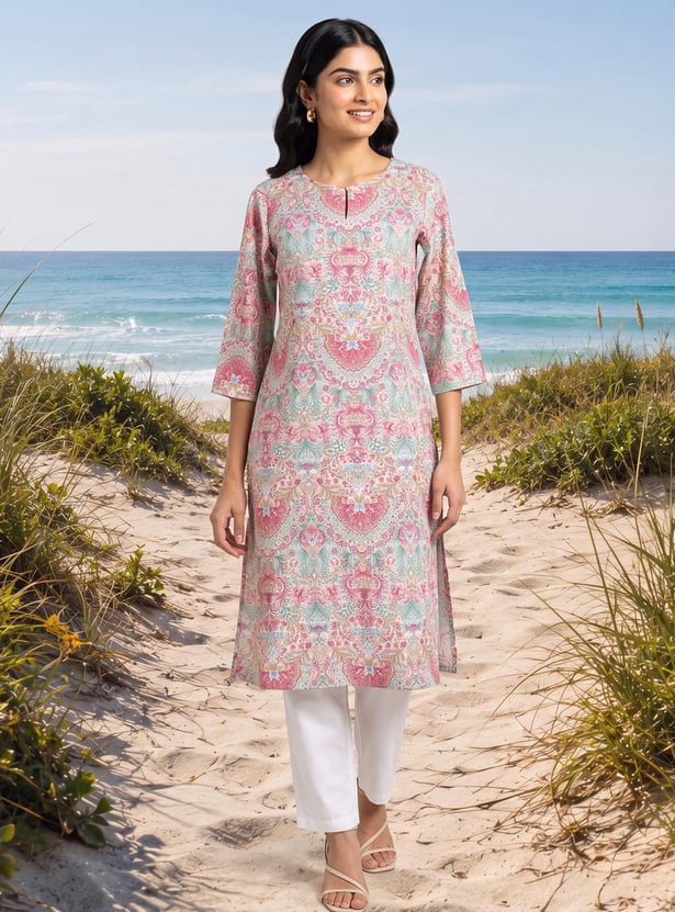 W Ethnic Motif Tunic Top