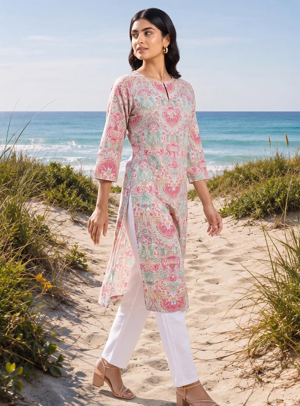 W Ethnic Motif Tunic Top