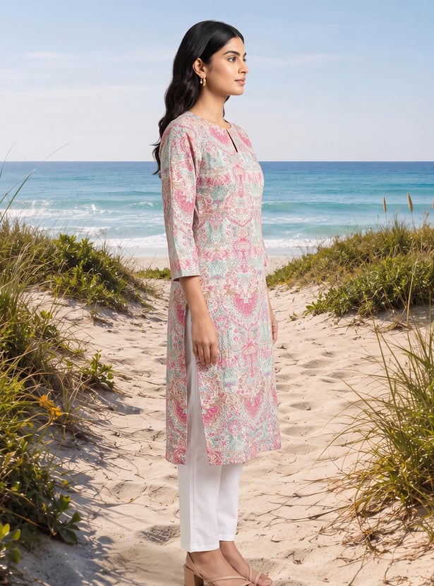 W Ethnic Motif Tunic Top