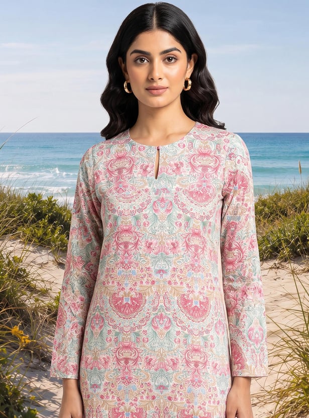 W Ethnic Motif Tunic Top