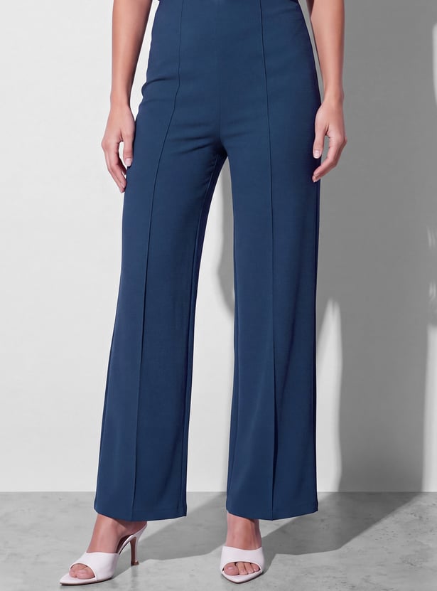 CODE Pintuck Flared Trousers