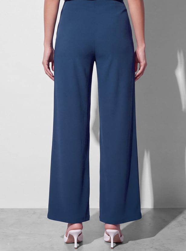 CODE Pintuck Flared Trousers