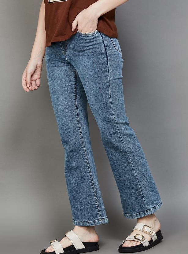 KRAUS Light Wash High Rise Flared Jeans