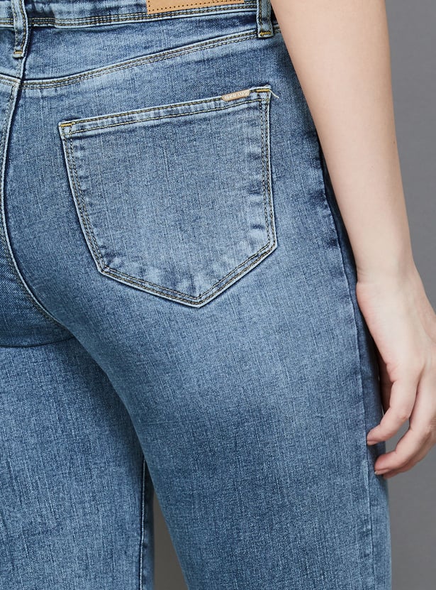KRAUS Light Wash High Rise Flared Jeans