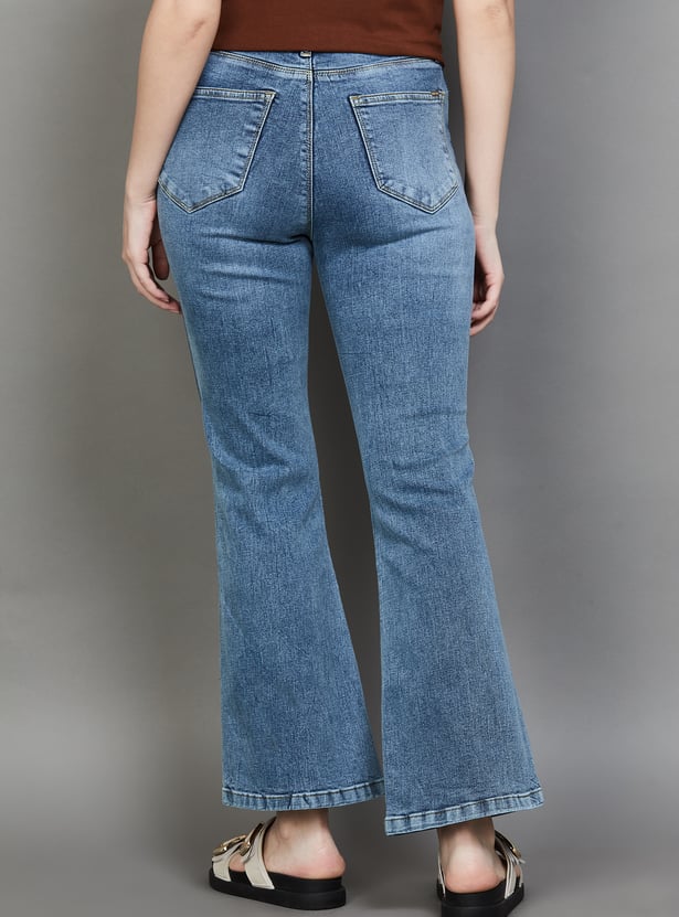 KRAUS Light Wash High Rise Flared Jeans