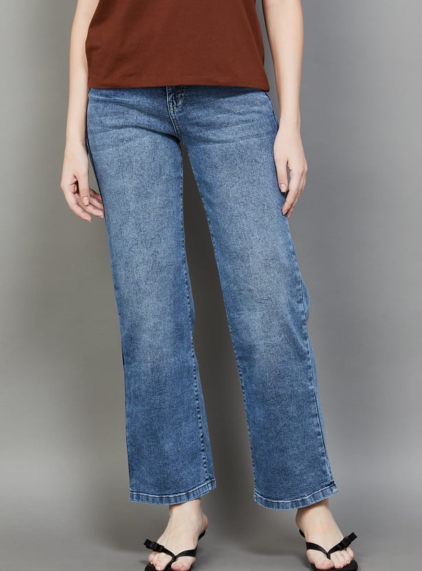 KRAUS Light Wash High Rise Straight Fit Jeans