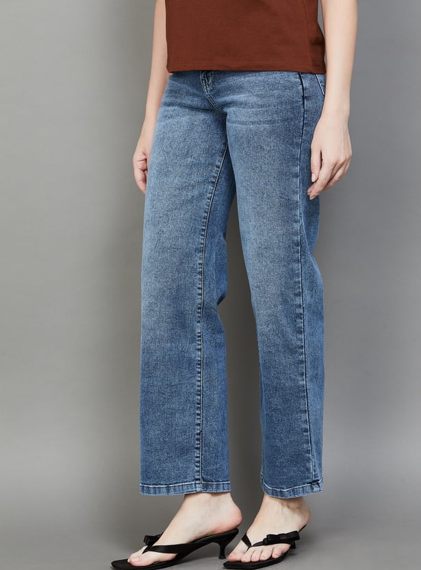 KRAUS Light Wash High Rise Straight Fit Jeans