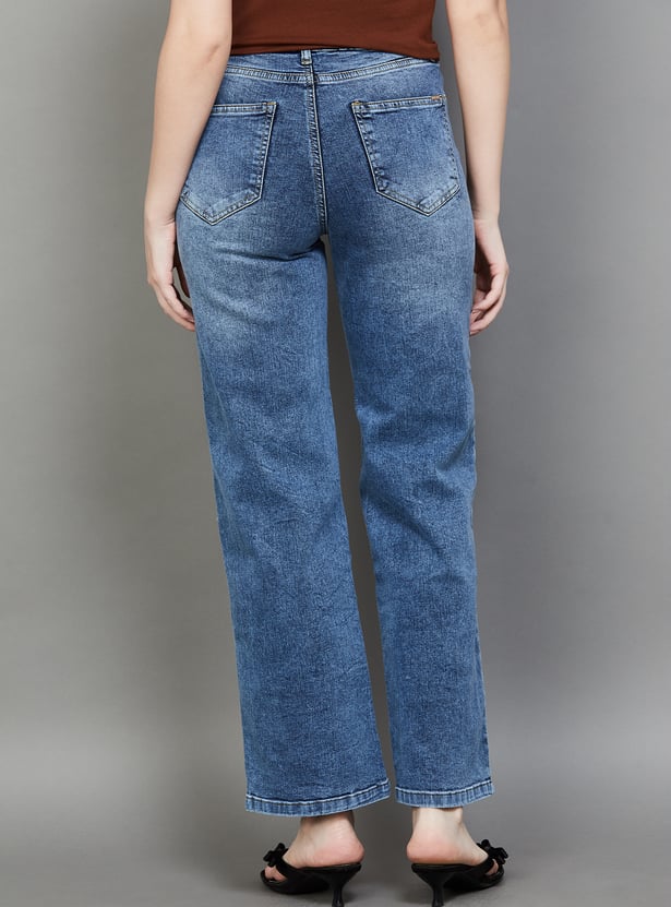 KRAUS Light Wash High Rise Straight Fit Jeans