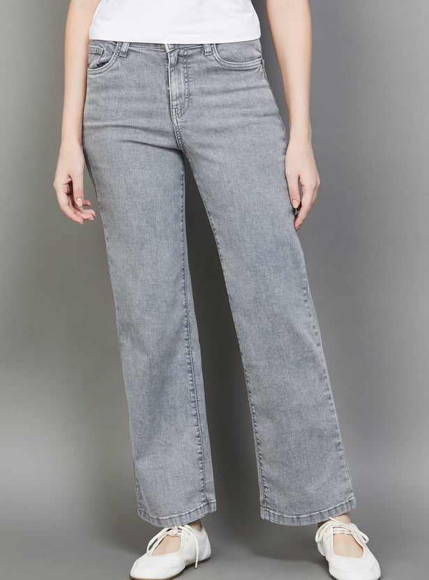 KRAUS Lightwashed Wide Leg Jeans