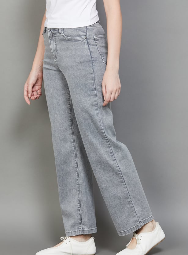 KRAUS Lightwashed Wide Leg Jeans
