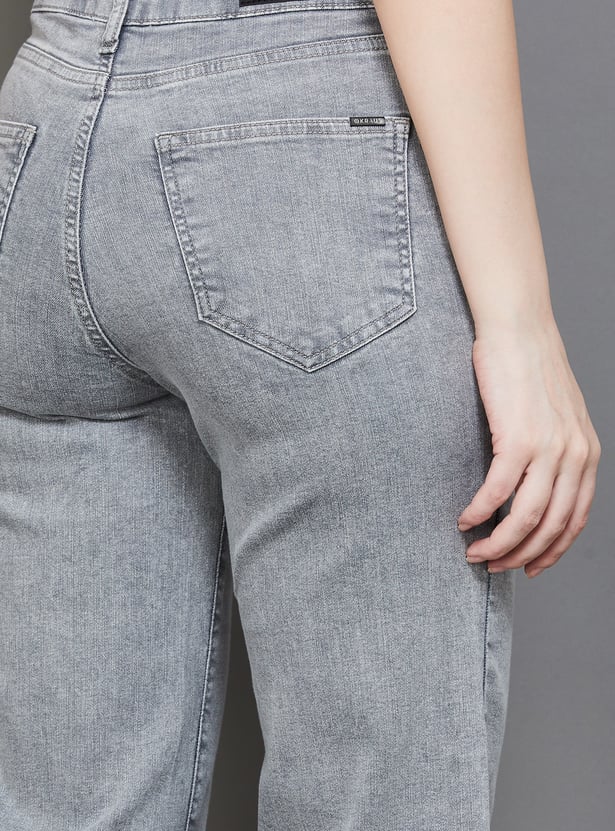 KRAUS Lightwashed Wide Leg Jeans