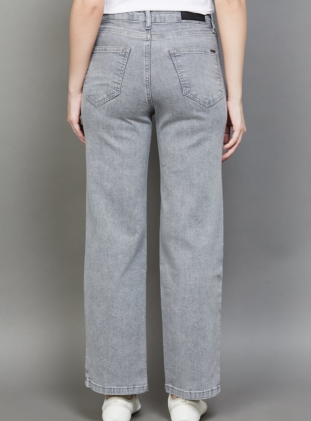 KRAUS Lightwashed Wide Leg Jeans