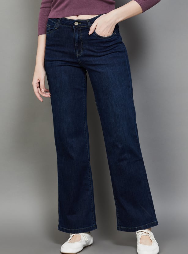 KRAUS Dark Wash High Rise Wide Leg Jeans