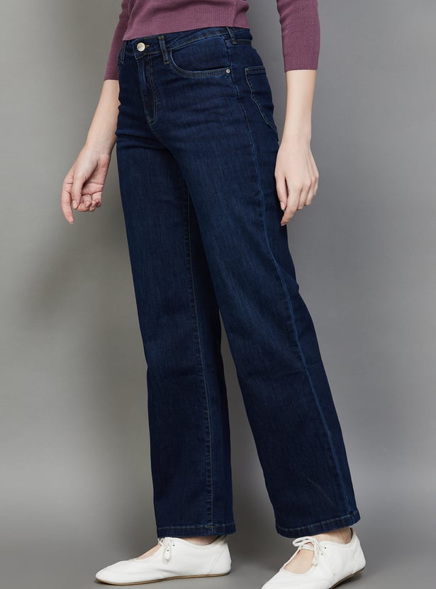 KRAUS Dark Wash High Rise Wide Leg Jeans