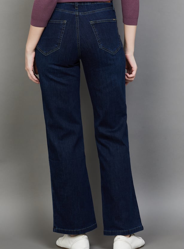 KRAUS Dark Wash High Rise Wide Leg Jeans