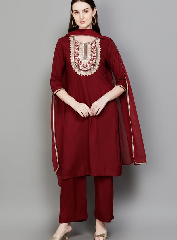 BIBA Embroidered Kurta Set