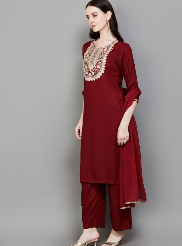 BIBA Embroidered Kurta Set
