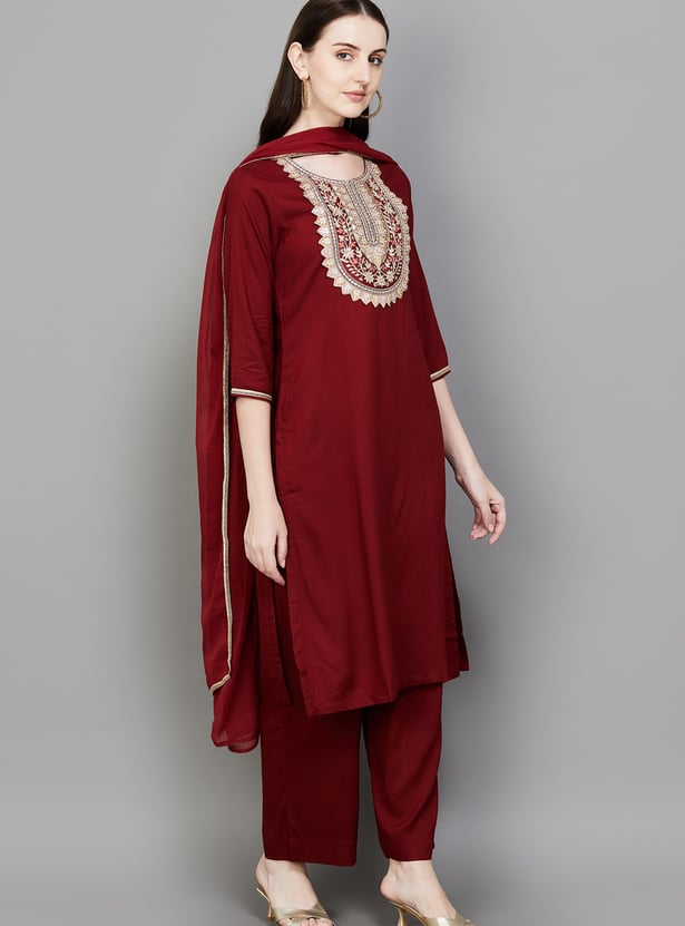 BIBA Embroidered Kurta Set