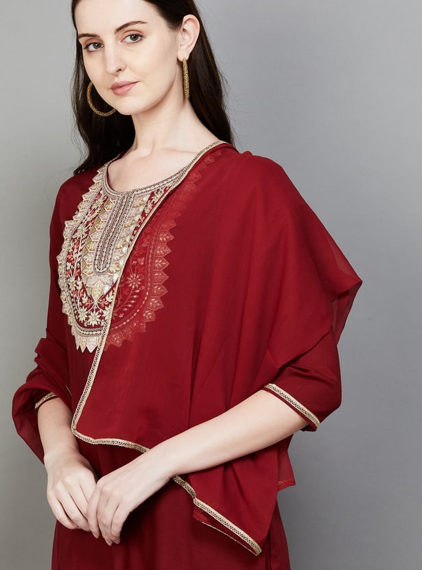 BIBA Embroidered Kurta Set