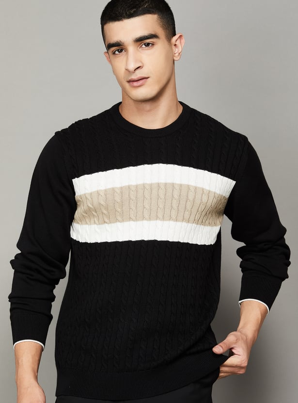 ARROW SPORT Striped Crew Neck Sweater