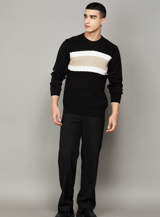 ARROW SPORT Striped Crew Neck Sweater
