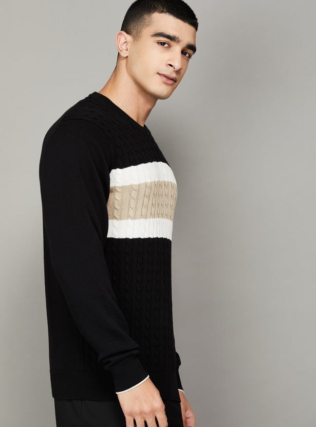 ARROW SPORT Striped Crew Neck Sweater