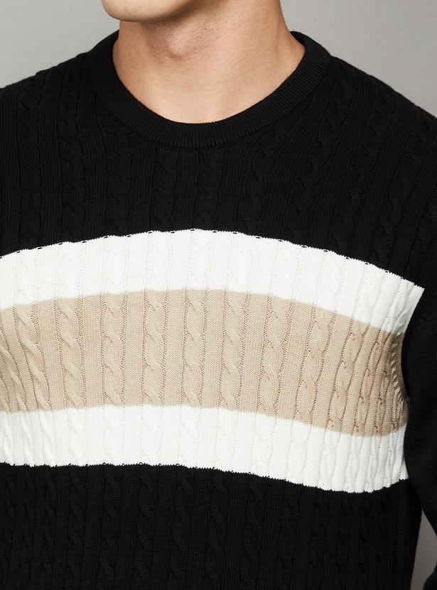 ARROW SPORT Striped Crew Neck Sweater