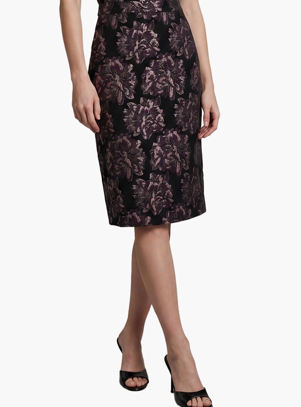 VERO MODA Floral Jacquard Pencil Skirt