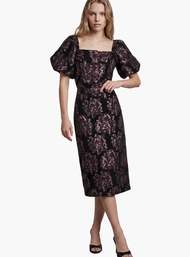 VERO MODA Floral Jacquard Pencil Skirt