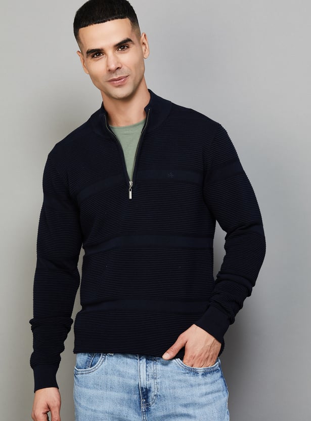 ARROW SPORT Ribbed Quarter-Zip Sweater