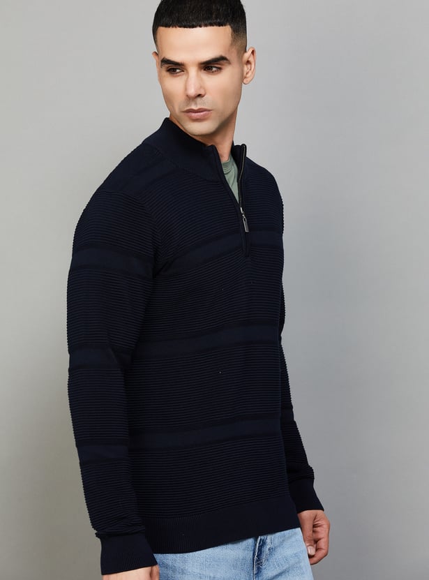 ARROW SPORT Ribbed Quarter-Zip Sweater