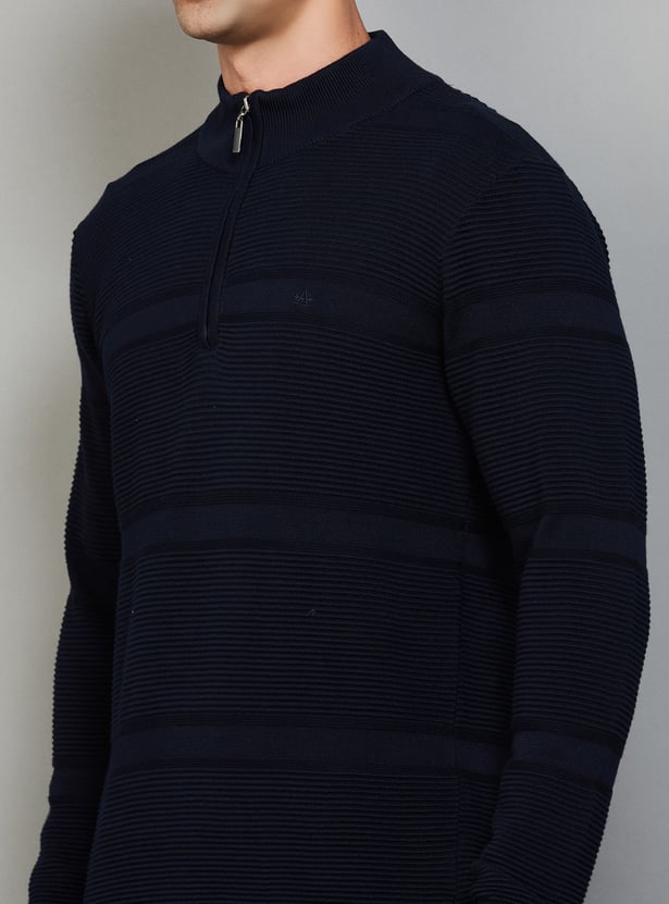 ARROW SPORT Ribbed Quarter-Zip Sweater