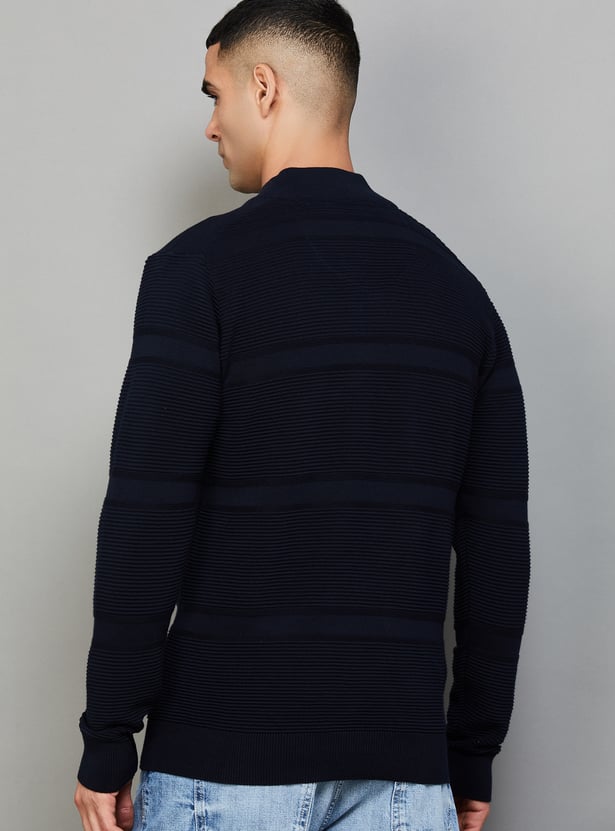 ARROW SPORT Ribbed Quarter-Zip Sweater
